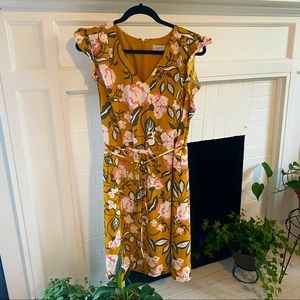 Yellow floral day dress